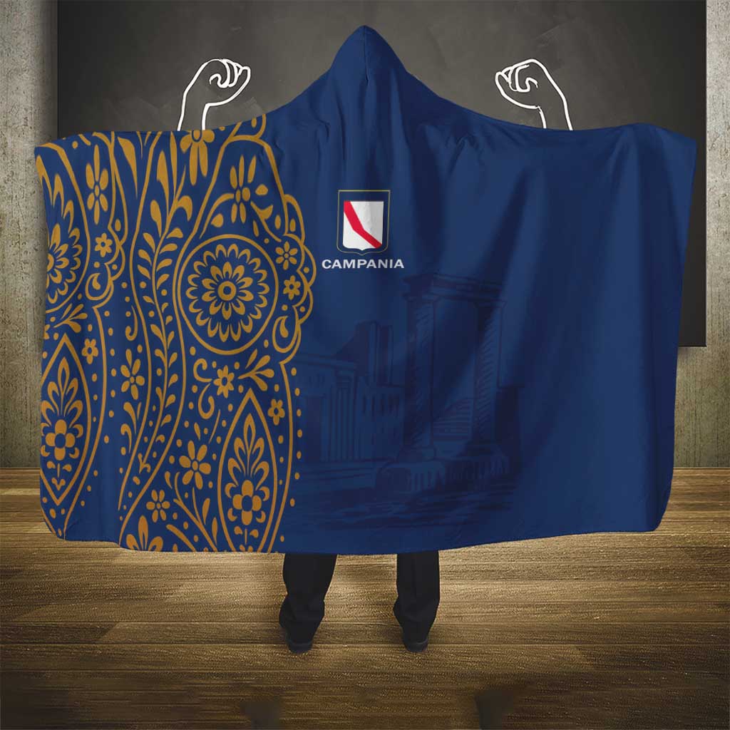 Italy Campania Hooded Blanket Vietri Sul Mare Tile With Pompeii Ruins - Wonder Print Shop