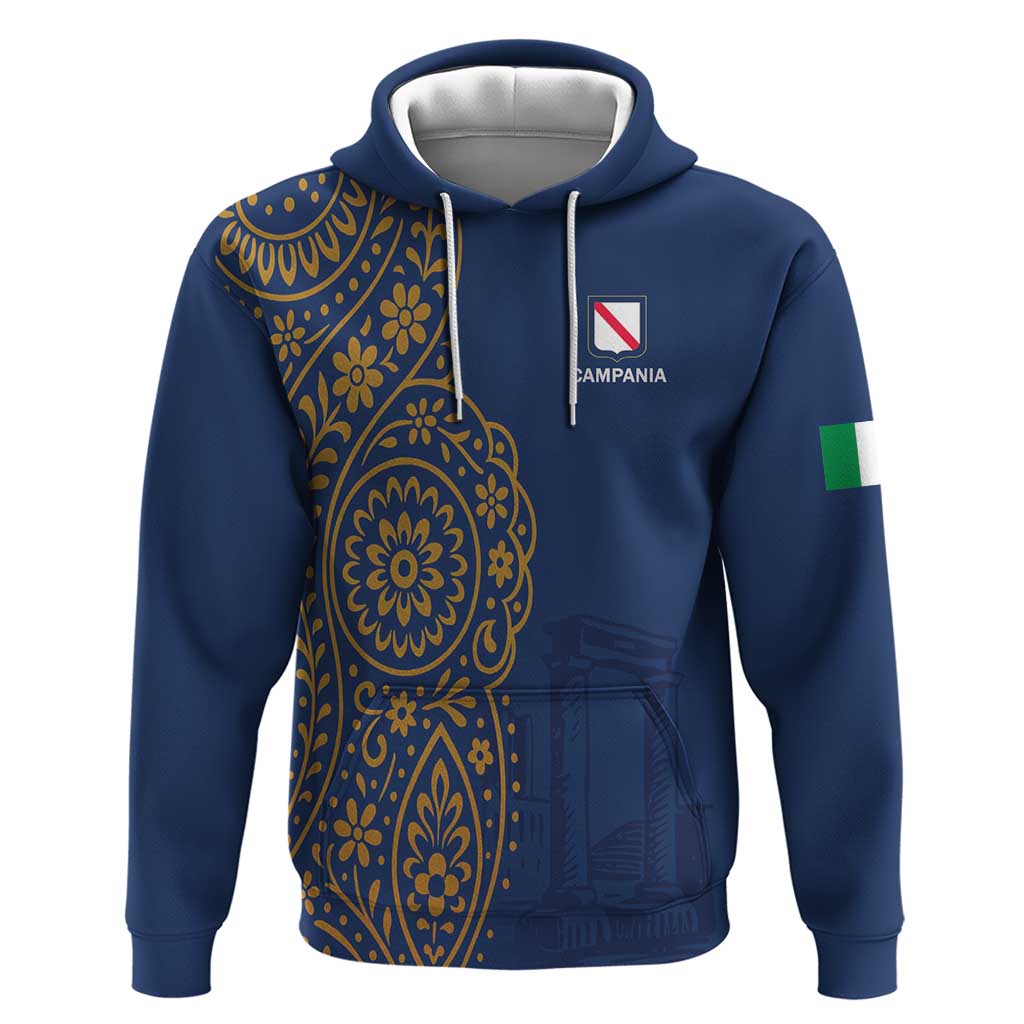 Italy Campania Hoodie Vietri Sul Mare Tile With Pompeii Ruins - Wonder Print Shop