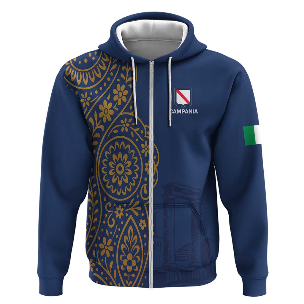 Italy Campania Hoodie Vietri Sul Mare Tile With Pompeii Ruins - Wonder Print Shop