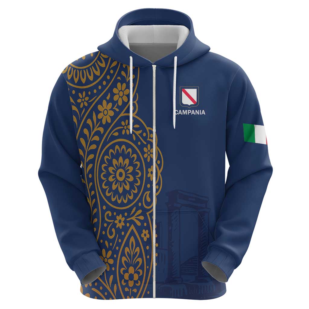 Italy Campania Hoodie Vietri Sul Mare Tile With Pompeii Ruins - Wonder Print Shop