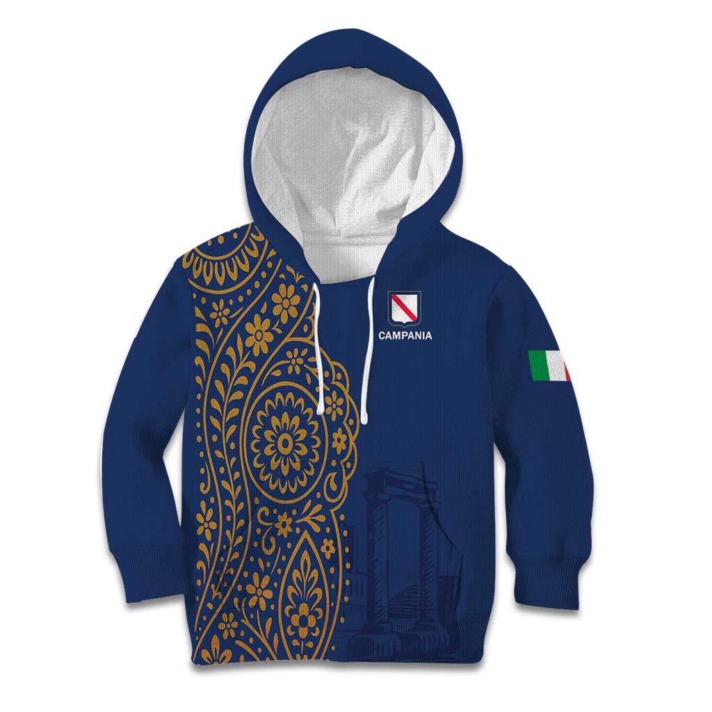 Italy Campania Kid Hoodie Vietri Sul Mare Tile With Pompeii Ruins - Wonder Print Shop