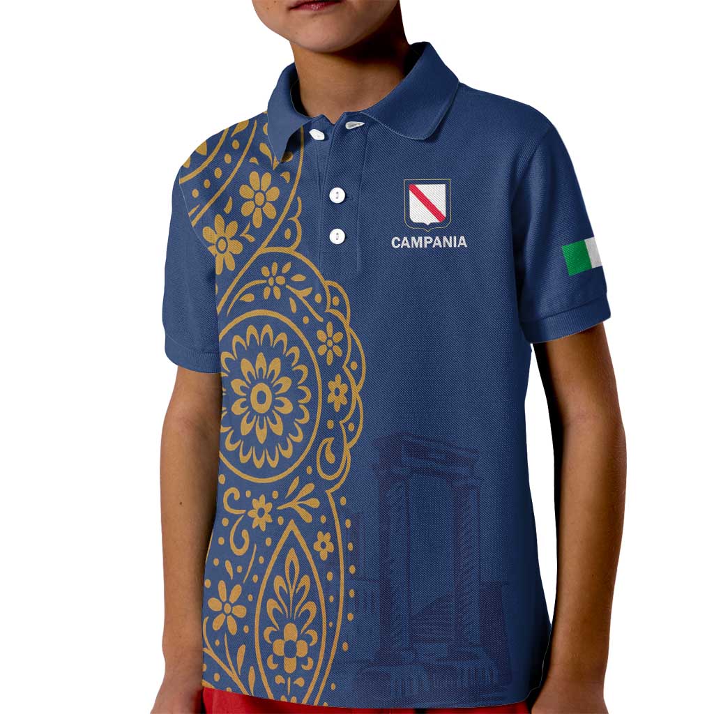 Italy Campania Kid Polo Shirt Vietri Sul Mare Tile With Pompeii Ruins - Wonder Print Shop