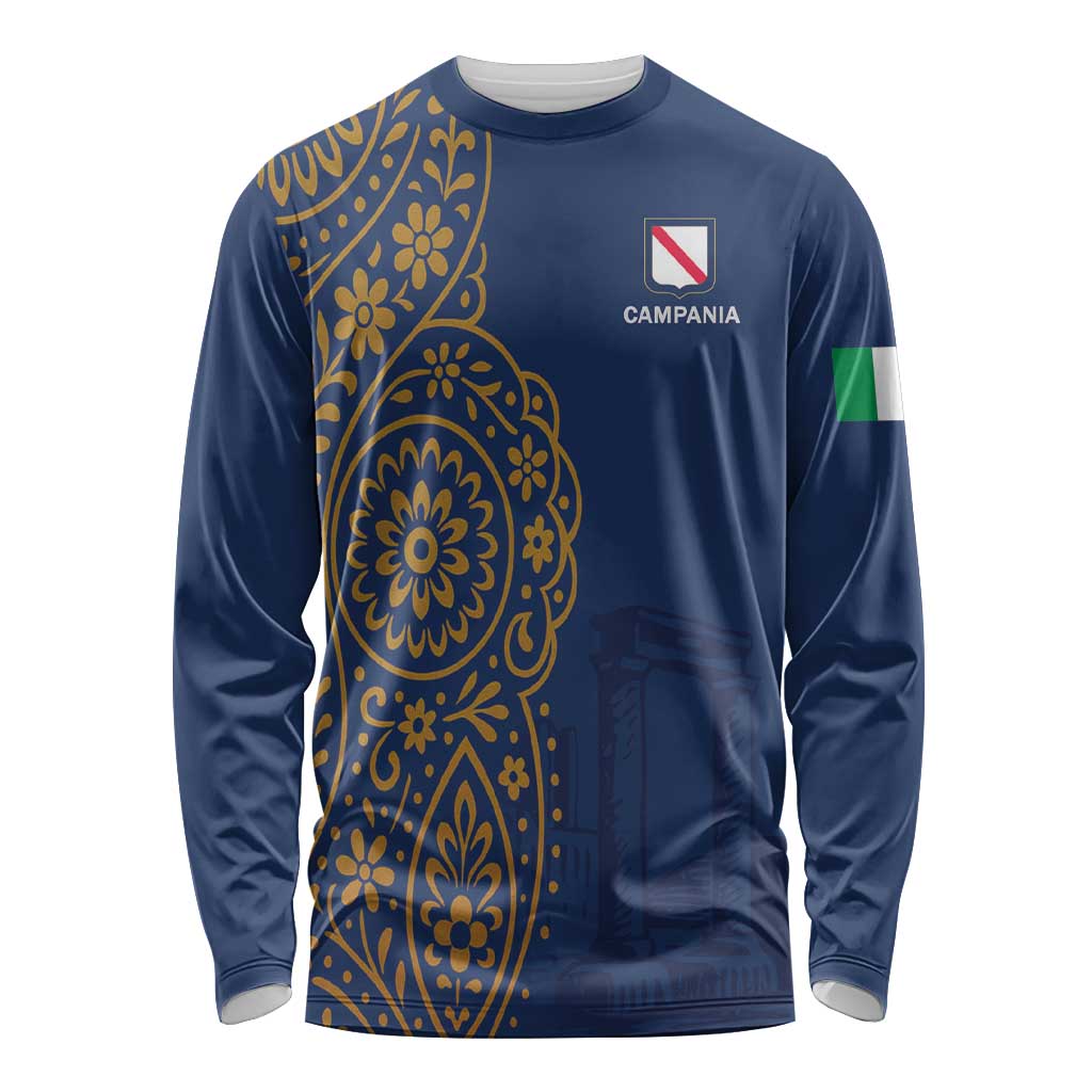 Italy Campania Long Sleeve Shirt Vietri Sul Mare Tile With Pompeii Ruins - Wonder Print Shop
