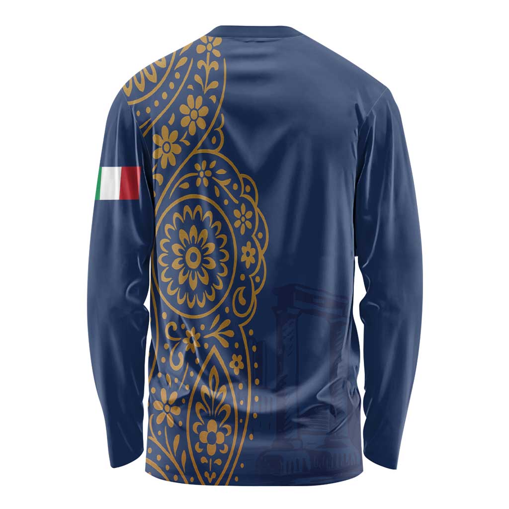 Italy Campania Long Sleeve Shirt Vietri Sul Mare Tile With Pompeii Ruins - Wonder Print Shop