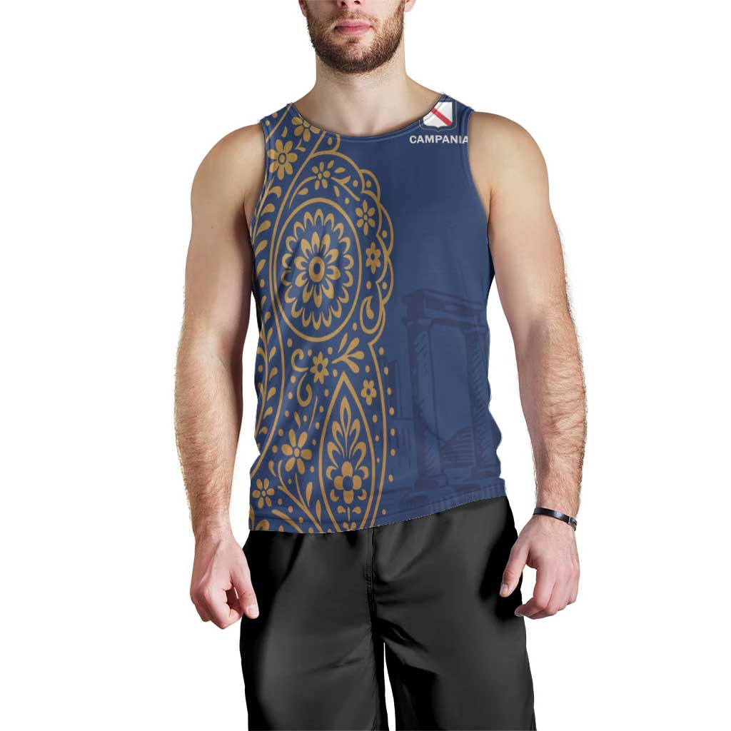 Italy Campania Men Tank Top Vietri Sul Mare Tile With Pompeii Ruins - Wonder Print Shop