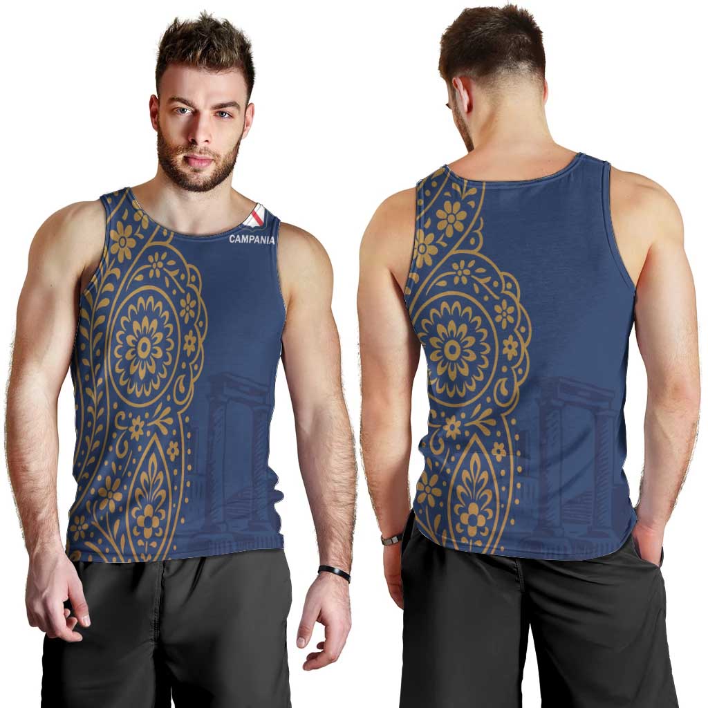 Italy Campania Men Tank Top Vietri Sul Mare Tile With Pompeii Ruins - Wonder Print Shop