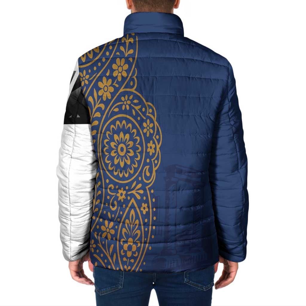 Italy Campania Padded Jacket Vietri Sul Mare Tile With Pompeii Ruins - Wonder Print Shop