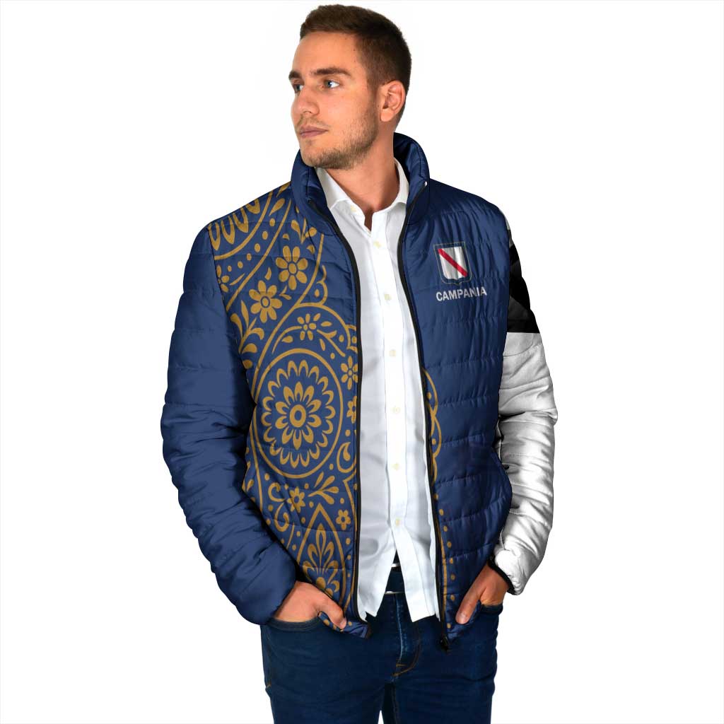 Italy Campania Padded Jacket Vietri Sul Mare Tile With Pompeii Ruins - Wonder Print Shop