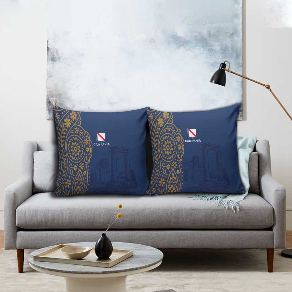 Italy Campania Pillow Cover Vietri Sul Mare Tile With Pompeii Ruins - Wonder Print Shop