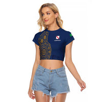 Italy Campania Raglan Cropped T Shirt Vietri Sul Mare Tile With Pompeii Ruins - Wonder Print Shop