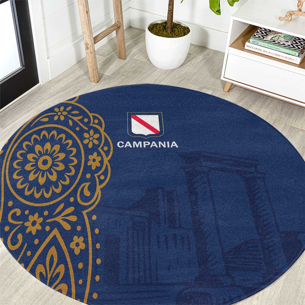 Italy Campania Round Carpet Vietri Sul Mare Tile With Pompeii Ruins - Wonder Print Shop