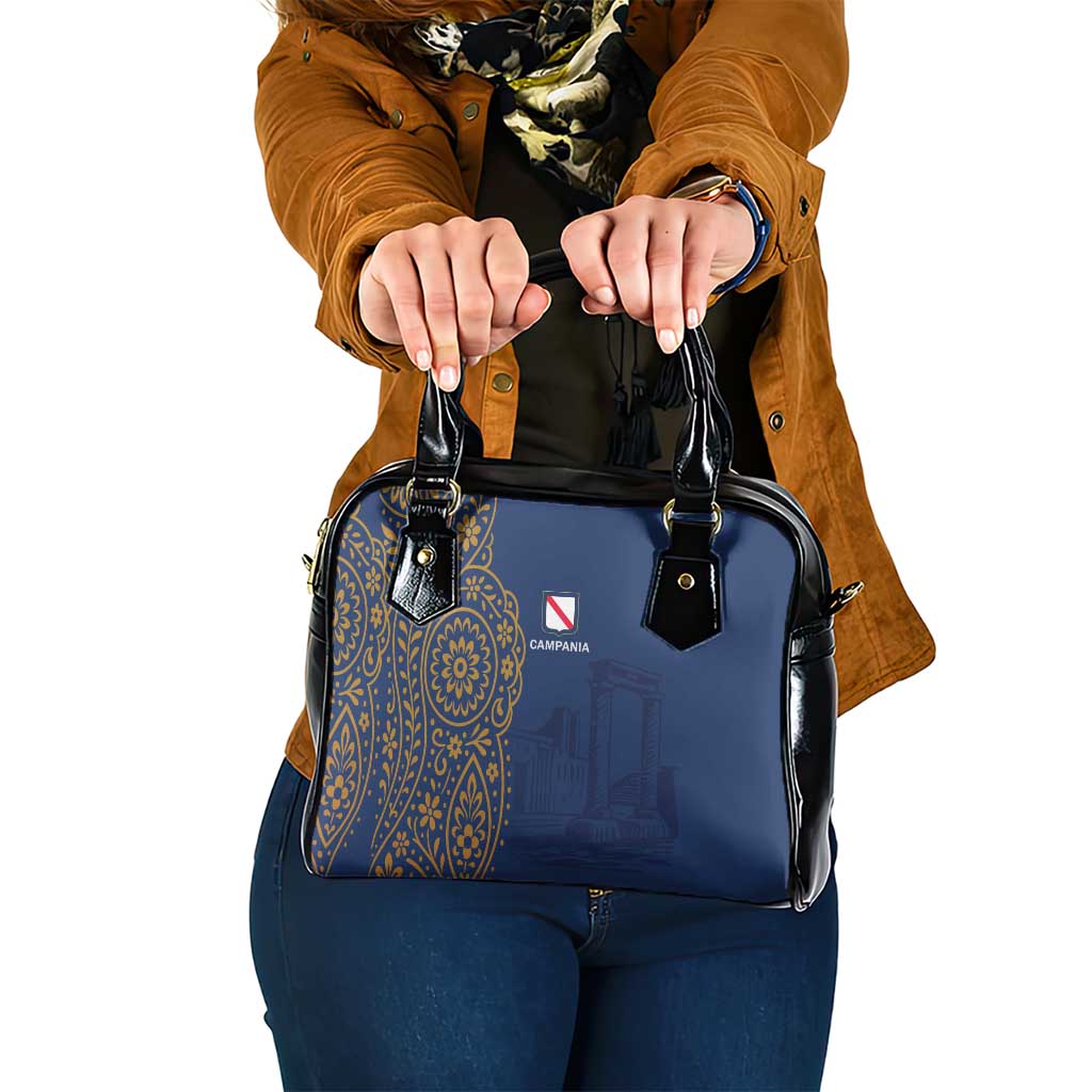 Italy Campania Shoulder Handbag Vietri Sul Mare Tile With Pompeii Ruins - Wonder Print Shop