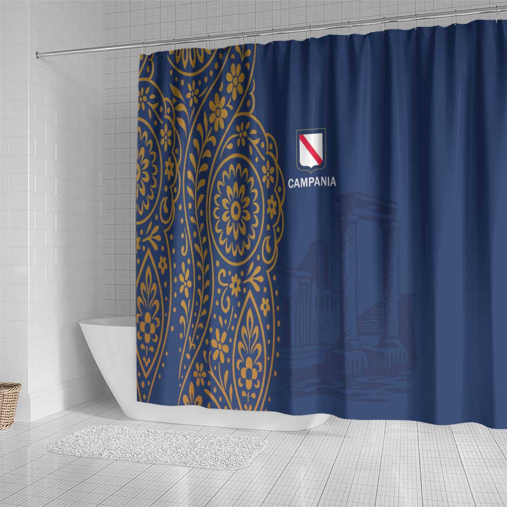 Italy Campania Shower Curtain Vietri Sul Mare Tile With Pompeii Ruins - Wonder Print Shop