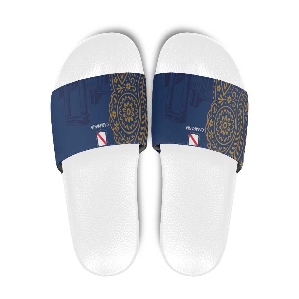 Italy Campania Slide Sandals Vietri Sul Mare Tile With Pompeii Ruins - Wonder Print Shop