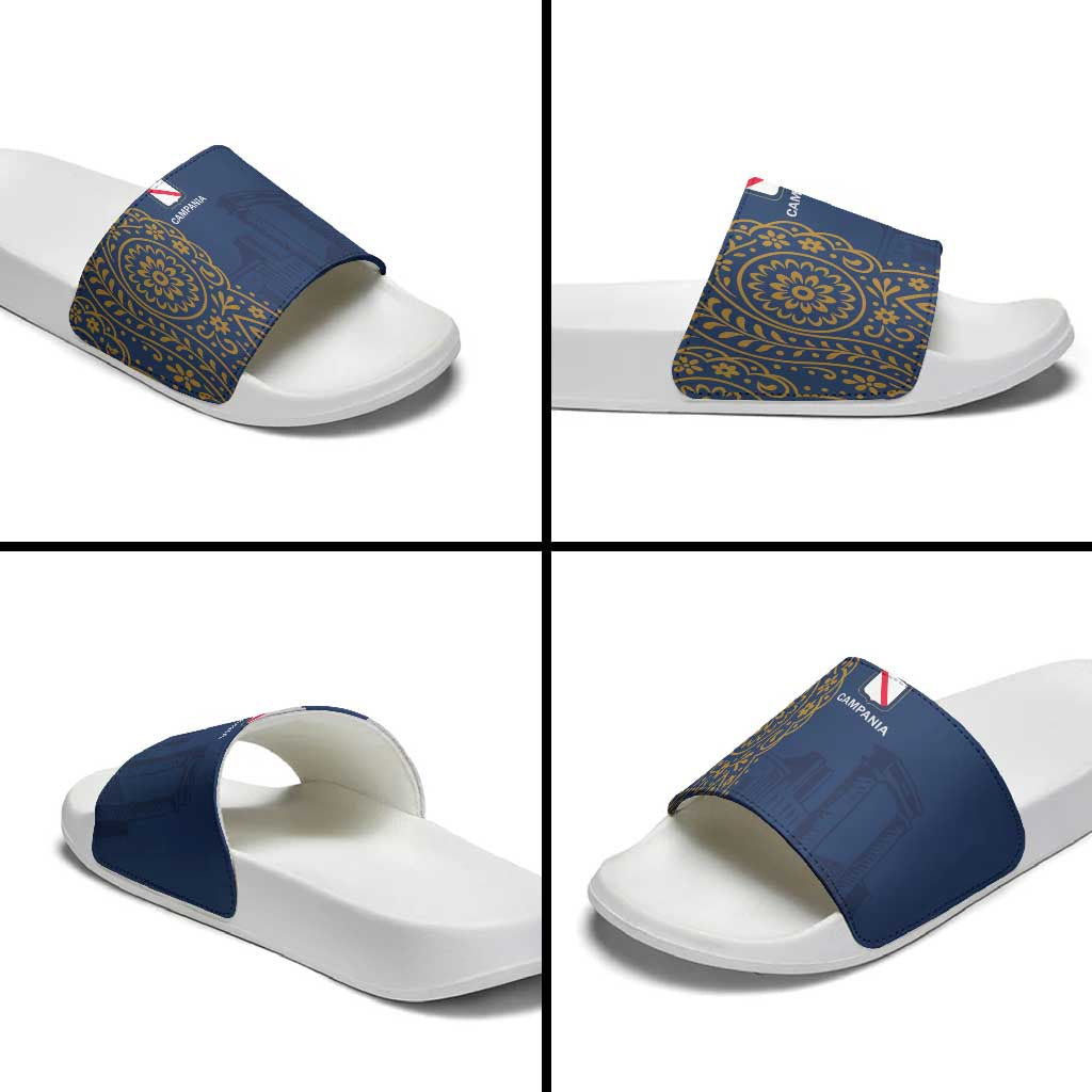 Italy Campania Slide Sandals Vietri Sul Mare Tile With Pompeii Ruins - Wonder Print Shop