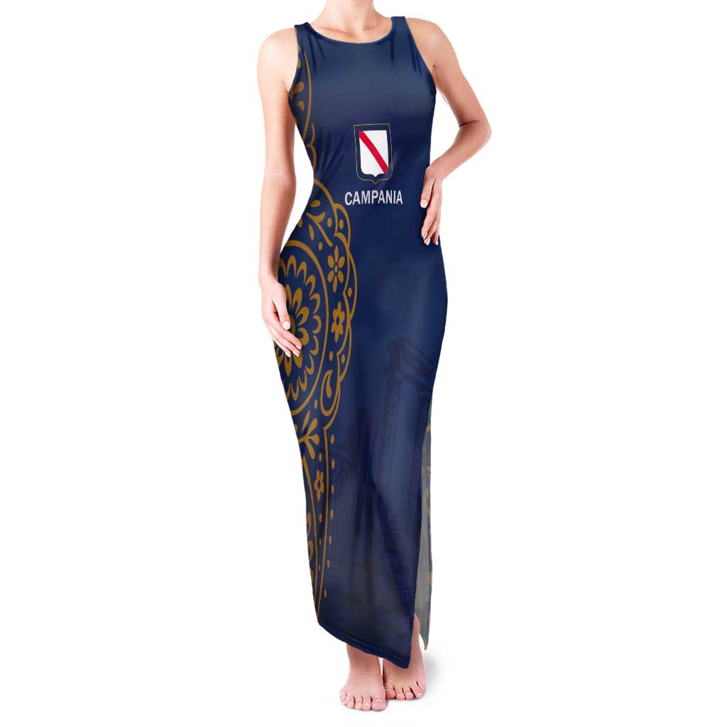 Italy Campania Tank Maxi Dress Vietri Sul Mare Tile With Pompeii Ruins - Wonder Print Shop