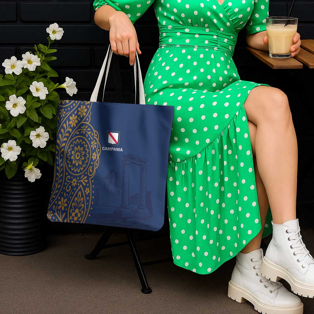 Italy Campania Tote Bag Vietri Sul Mare Tile With Pompeii Ruins - Wonder Print Shop