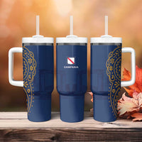 Italy Campania Tumbler With Handle Vietri Sul Mare Tile With Pompeii Ruins - Wonder Print Shop