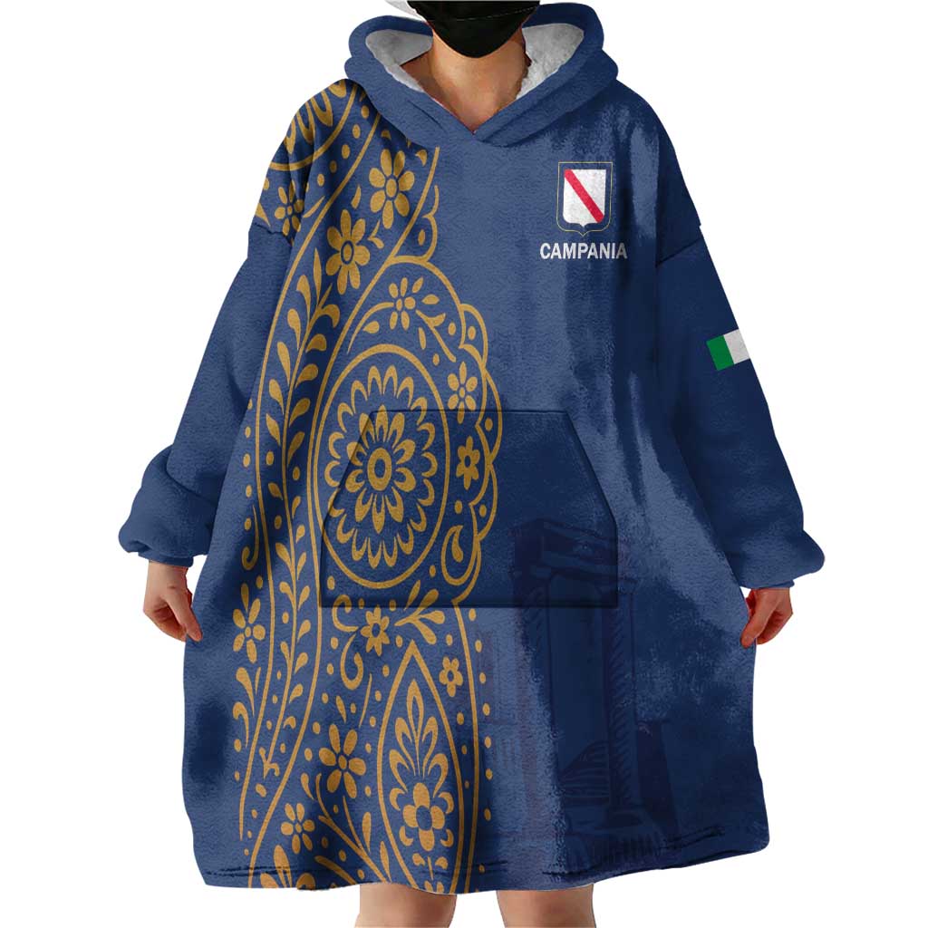 Italy Campania Wearable Blanket Hoodie Vietri Sul Mare Tile With Pompeii Ruins - Wonder Print Shop