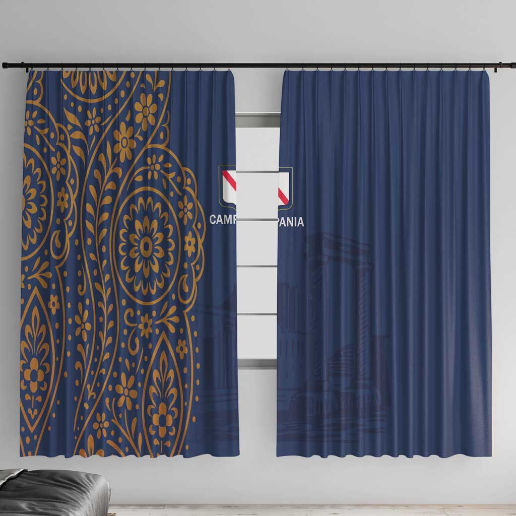 Italy Campania Window Curtain Vietri Sul Mare Tile With Pompeii Ruins - Wonder Print Shop