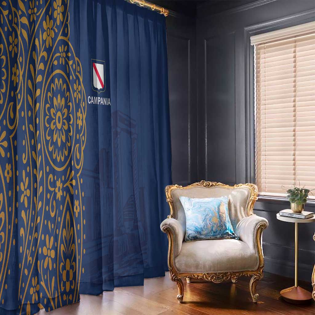 Italy Campania Window Curtain Vietri Sul Mare Tile With Pompeii Ruins - Wonder Print Shop