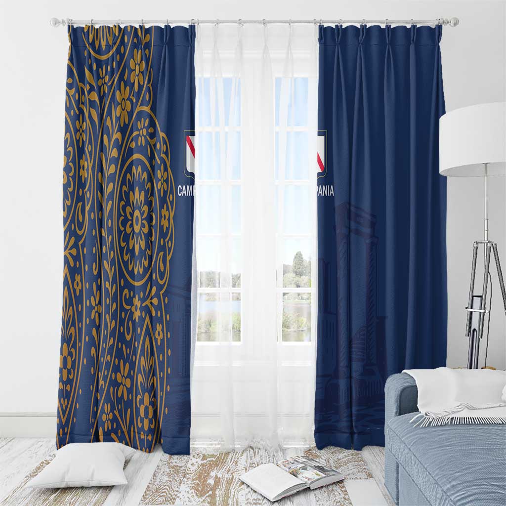 Italy Campania Window Curtain Vietri Sul Mare Tile With Pompeii Ruins - Wonder Print Shop