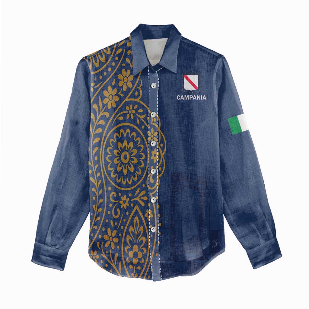 Italy Campania Women Casual Shirt Vietri Sul Mare Tile With Pompeii Ruins - Wonder Print Shop