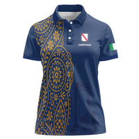 Italy Campania Women Polo Shirt Vietri Sul Mare Tile With Pompeii Ruins - Wonder Print Shop