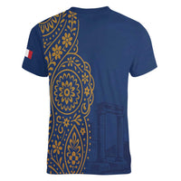 Italy Campania Women V-Neck T-Shirt Vietri Sul Mare Tile With Pompeii Ruins - Wonder Print Shop