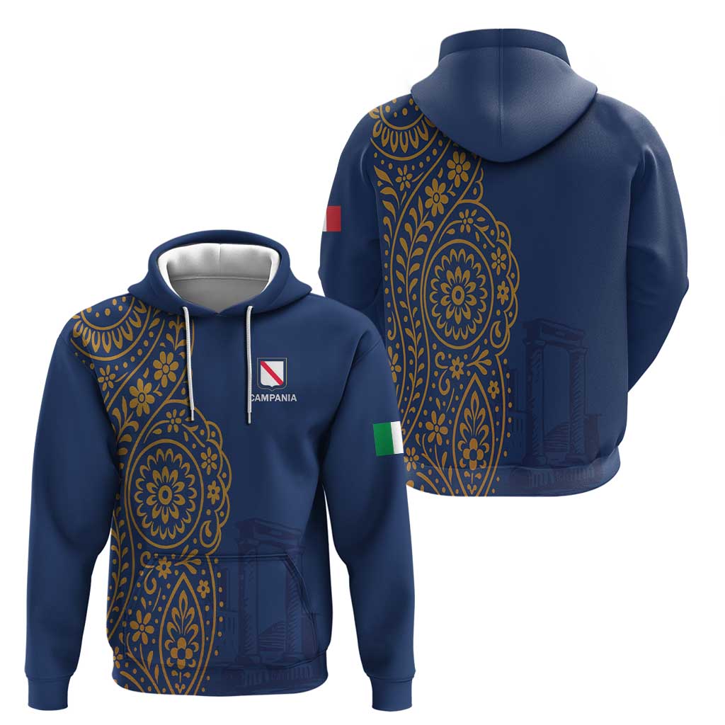 Italy Campania Zip Hoodie Vietri Sul Mare Tile With Pompeii Ruins - Wonder Print Shop