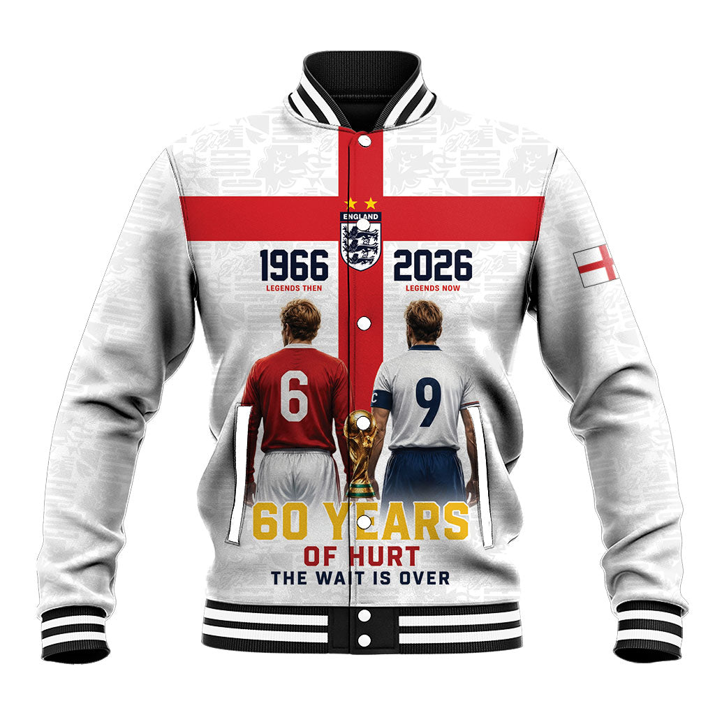 Custom England Football 60 Year Legacy Baseball Jacket 1966 Legends Then 2026 Legends Now