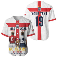 Custom England Football 60 Year Legacy Baseball Jersey 1966 Legends Then 2026 Legends Now