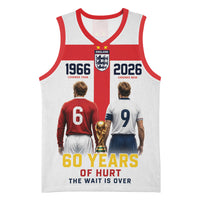 Custom England Football 60 Year Legacy Basketball Jersey 1966 Legends Then 2026 Legends Now
