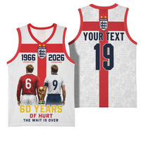 Custom England Football 60 Year Legacy Basketball Jersey 1966 Legends Then 2026 Legends Now