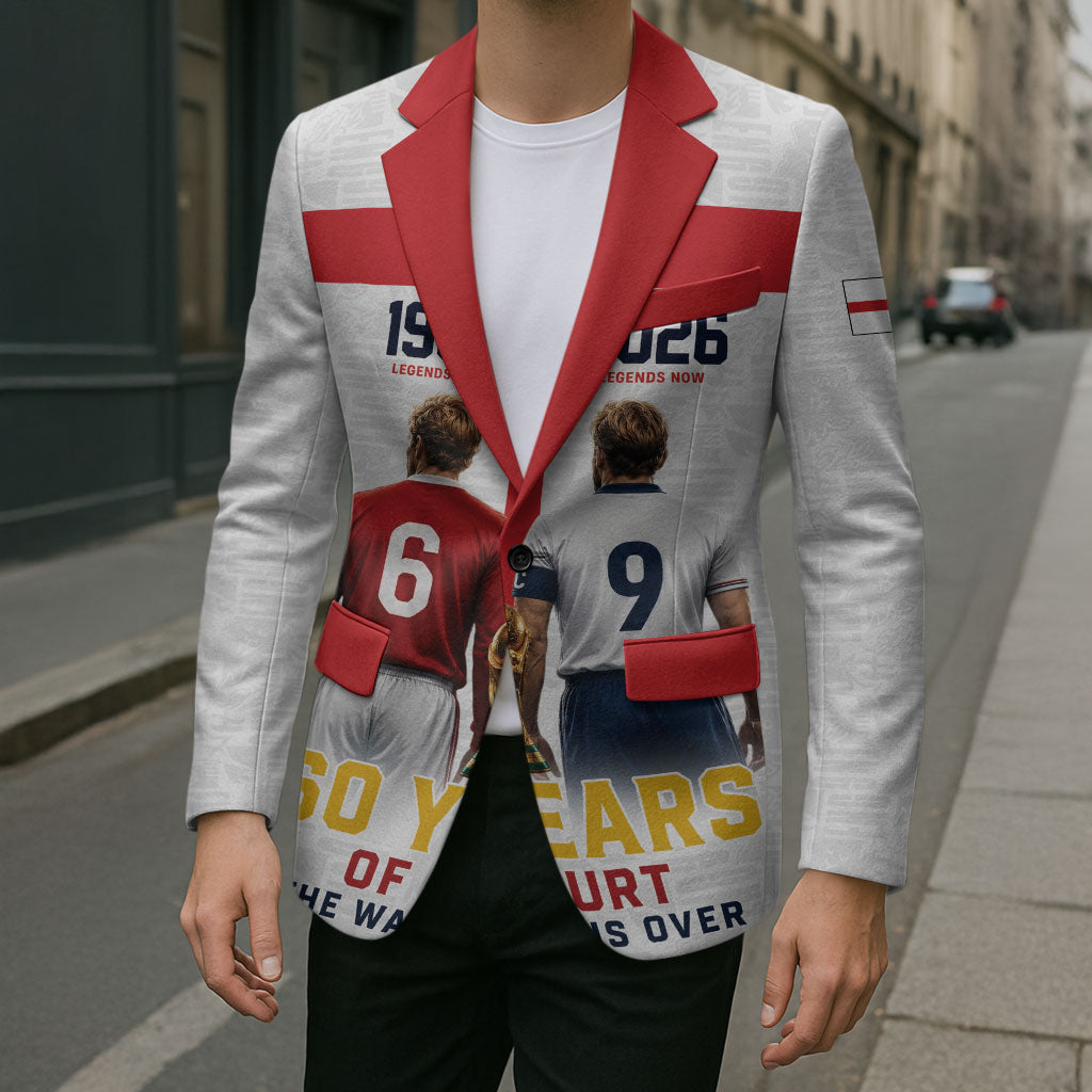 Custom England Football 60 Year Legacy Blazer 1966 Legends Then 2026 Legends Now
