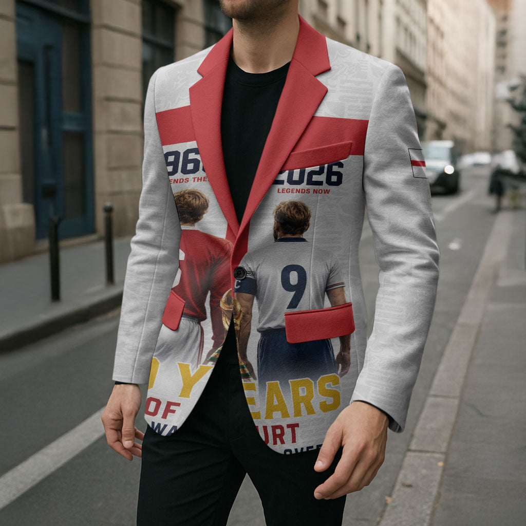 Custom England Football 60 Year Legacy Blazer 1966 Legends Then 2026 Legends Now