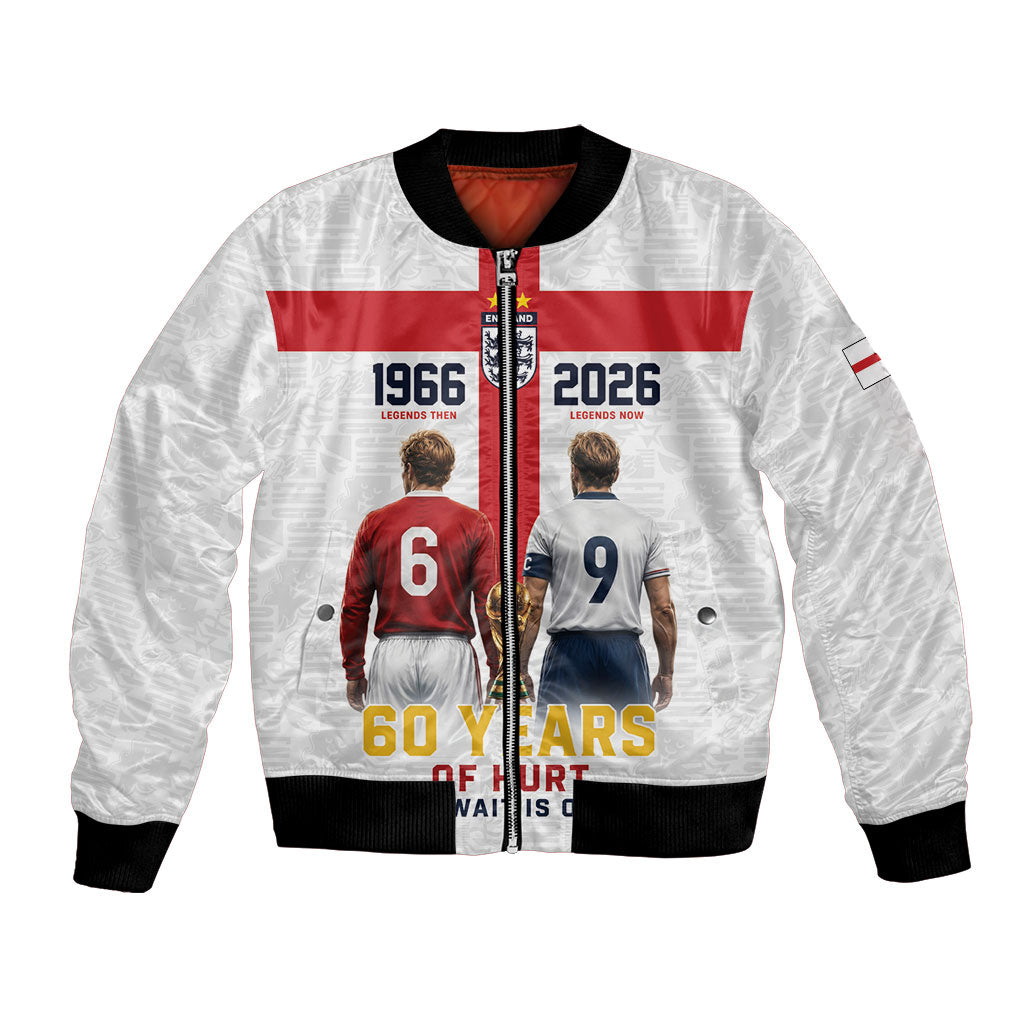 Custom England Football 60 Year Legacy Bomber Jacket 1966 Legends Then 2026 Legends Now