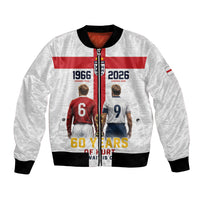 Custom England Football 60 Year Legacy Bomber Jacket 1966 Legends Then 2026 Legends Now