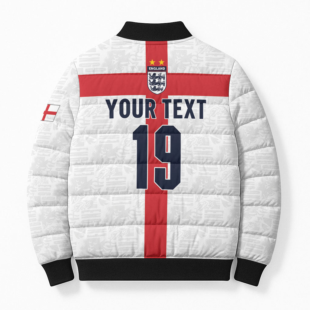Custom England Football 60 Year Legacy Bomber Puffer Jacket 1966 Legends Then 2026 Legends Now