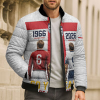 Custom England Football 60 Year Legacy Bomber Puffer Jacket 1966 Legends Then 2026 Legends Now