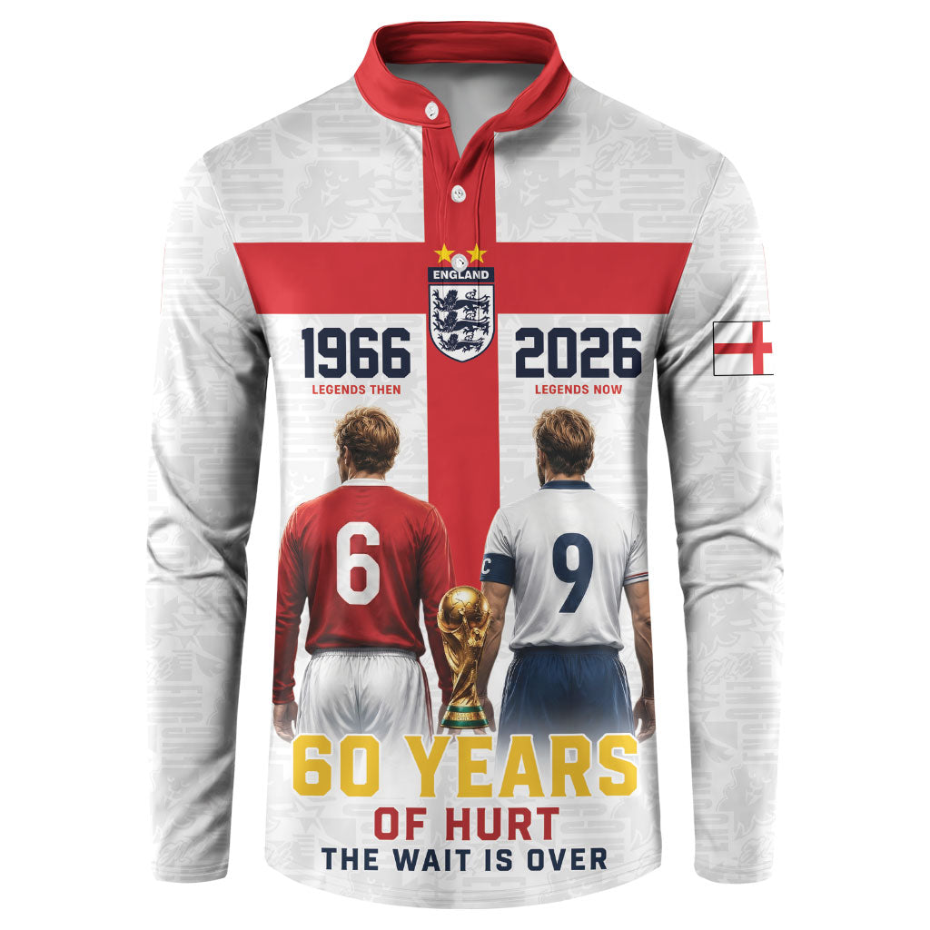 Custom England Football 60 Year Legacy Button Sweatshirt 1966 Legends Then 2026 Legends Now