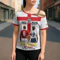 Custom England Football 60 Year Legacy Cross Shoulder Shirt 1966 Legends Then 2026 Legends Now