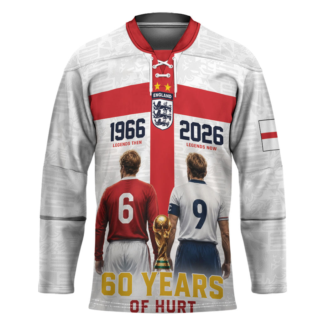 Custom England Football 60 Year Legacy Hockey Jersey 1966 Legends Then 2026 Legends Now