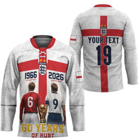 Custom England Football 60 Year Legacy Hockey Jersey 1966 Legends Then 2026 Legends Now