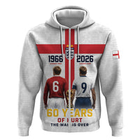 Custom England Football 60 Year Legacy Hoodie 1966 Legends Then 2026 Legends Now