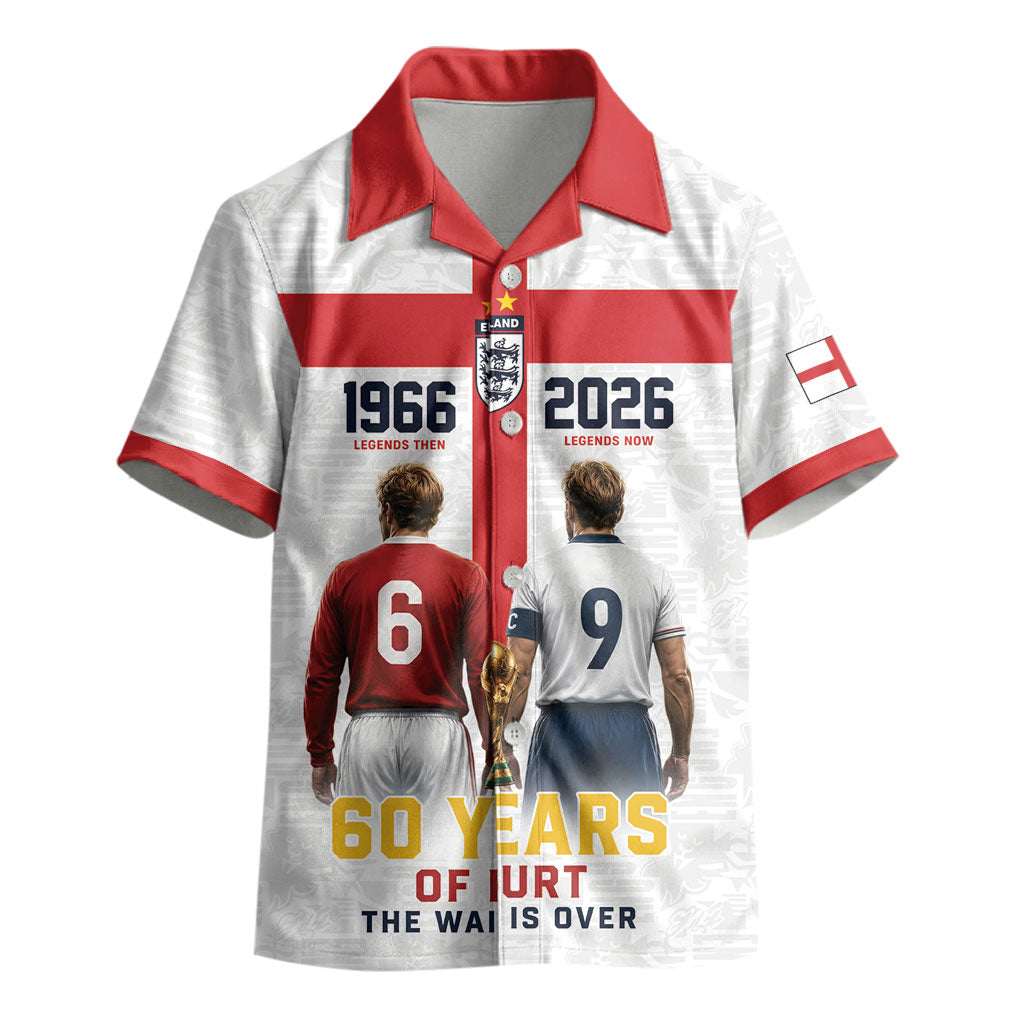 Custom England Football 60 Year Legacy Kid Hawaiian Shirt 1966 Legends Then 2026 Legends Now