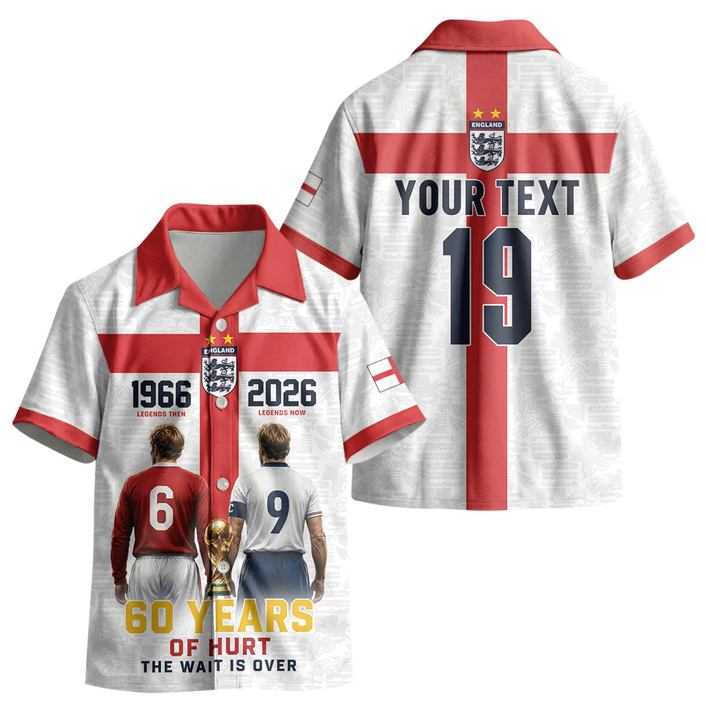 Custom England Football 60 Year Legacy Kid Hawaiian Shirt 1966 Legends Then 2026 Legends Now