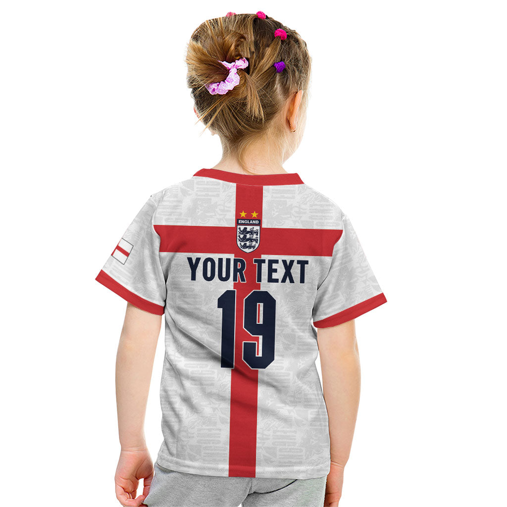 Custom England Football 60 Year Legacy Kid T Shirt 1966 Legends Then 2026 Legends Now