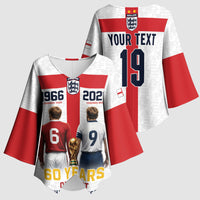 Custom England Football 60 Year Legacy Kimono Sleeve Blouse 1966 Legends Then 2026 Legends Now