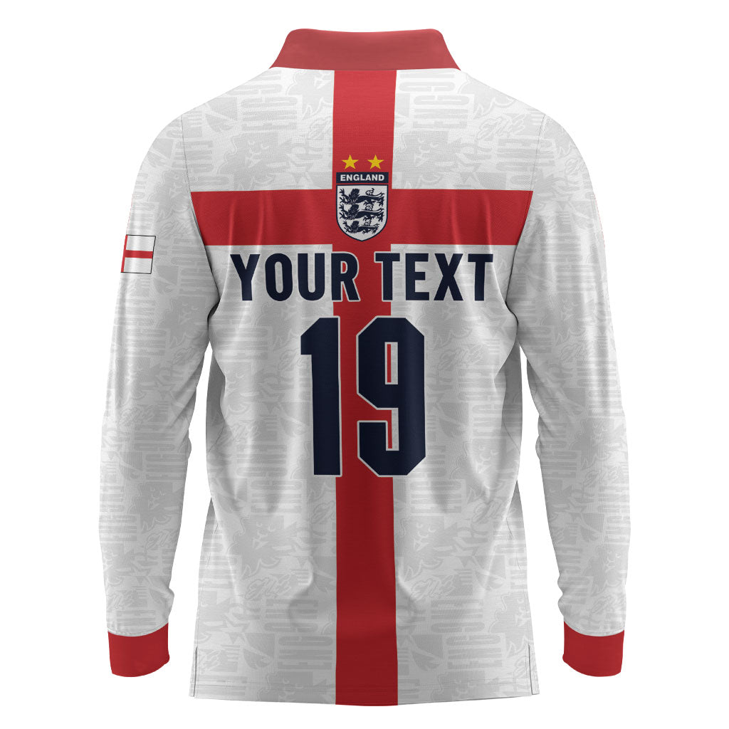 Custom England Football 60 Year Legacy Long Sleeve Polo Shirt 1966 Legends Then 2026 Legends Now